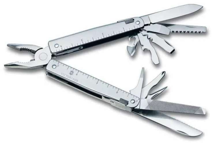 Мультитул Victorinox SwissTool, 28 функций,  серебристый [3.0323.l]